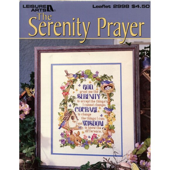 The Serenity Prayer Cross-Stitch Pattern By Leisure Arts Leaflet No. 2998 - Picture 1 of 2